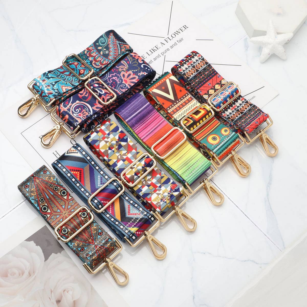 Boho Adjustsble Colorful Cross Body Guitar Purse Strap