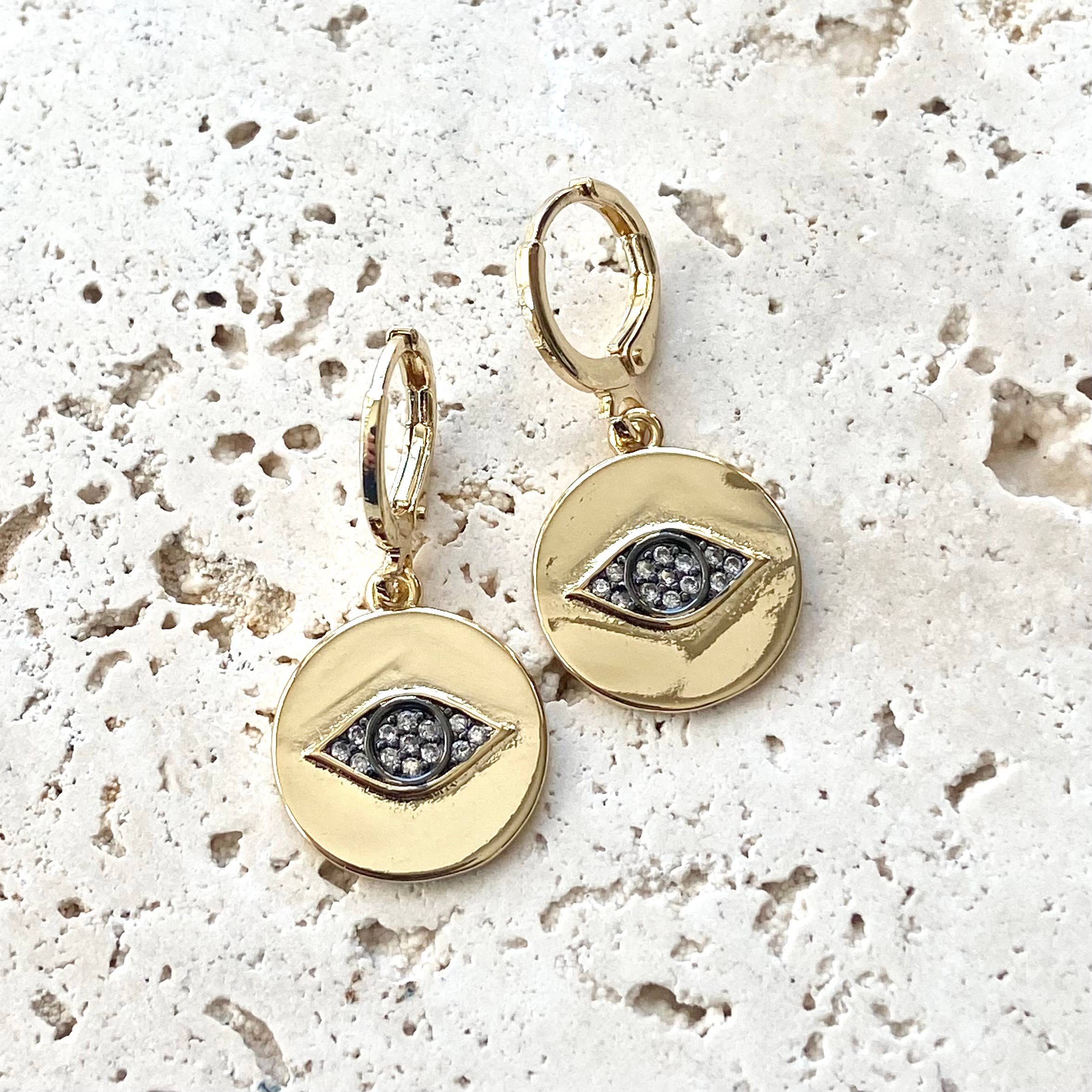 Evil eye with crystal earrings