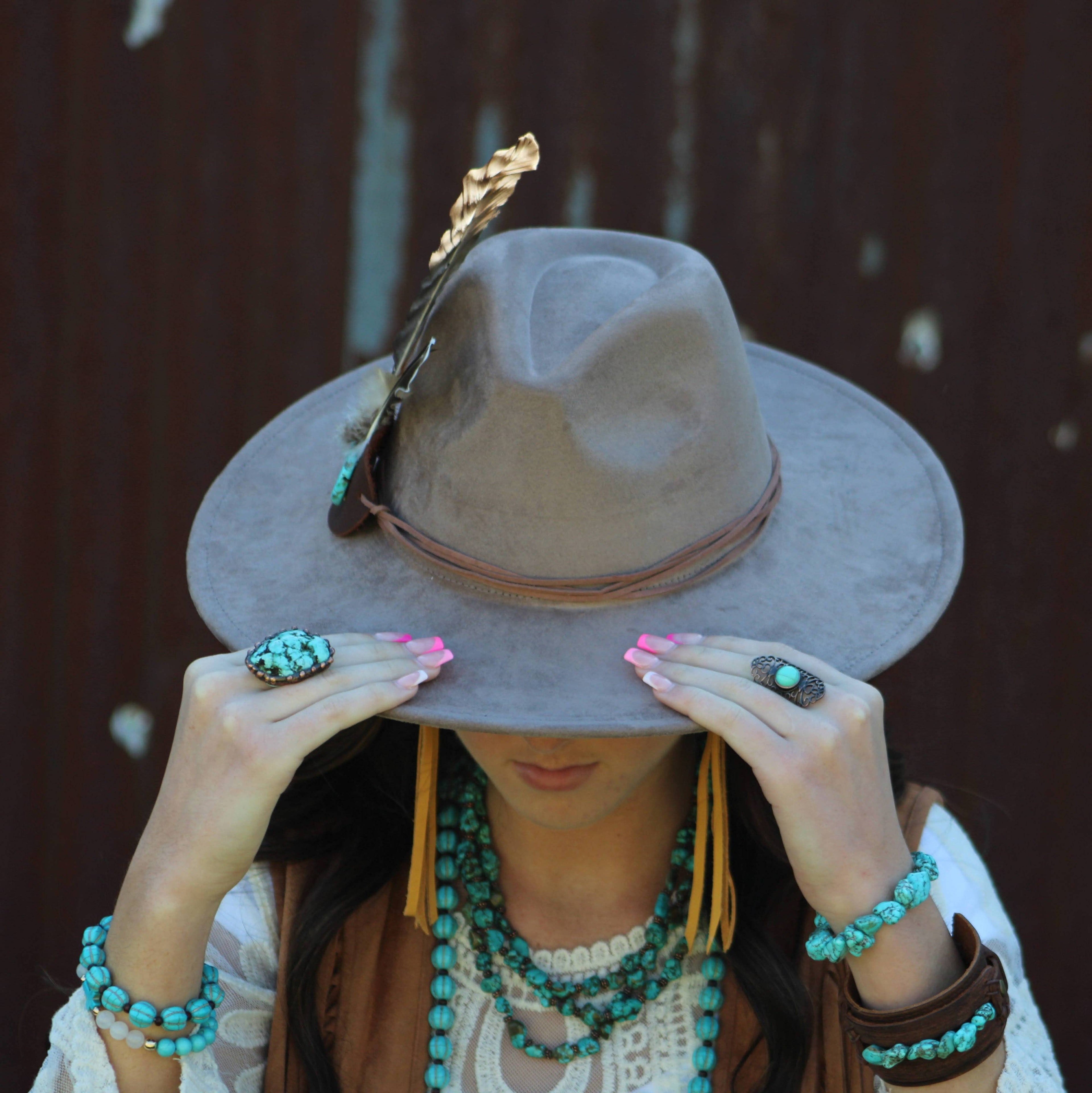 Blue Turquoise Ring set in Antique Copper 012w: Blue