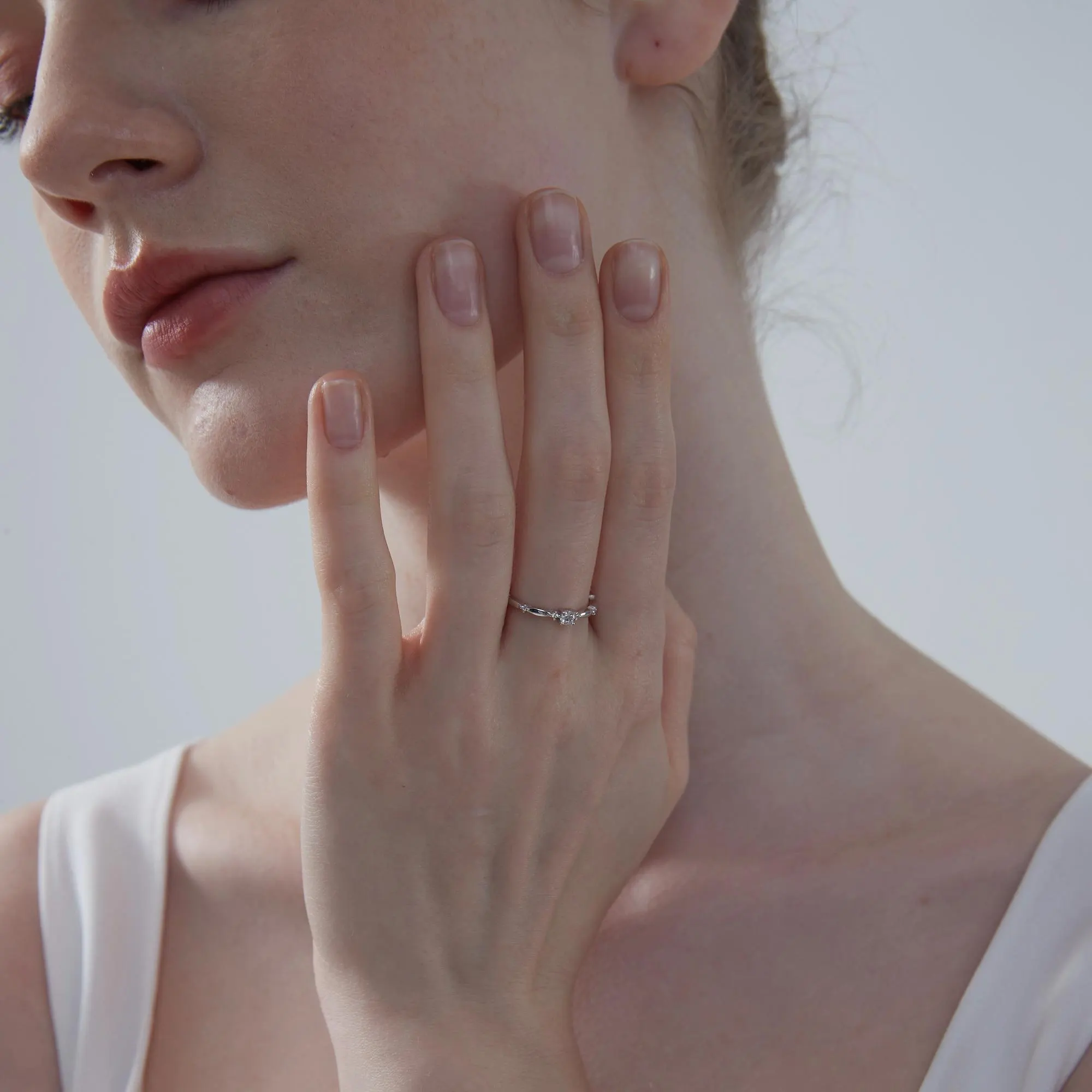 Four-Prong Moissanite Engagement Ring in 925 Sterling Silver: 8 1/2 US/CA