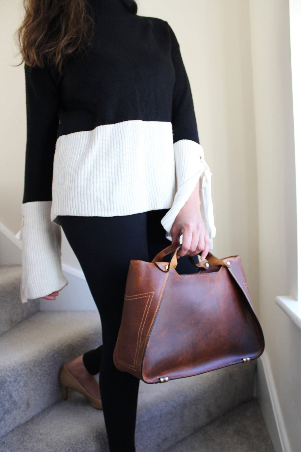 Handmade Womens Leather Handbag Shoulder bag small tote