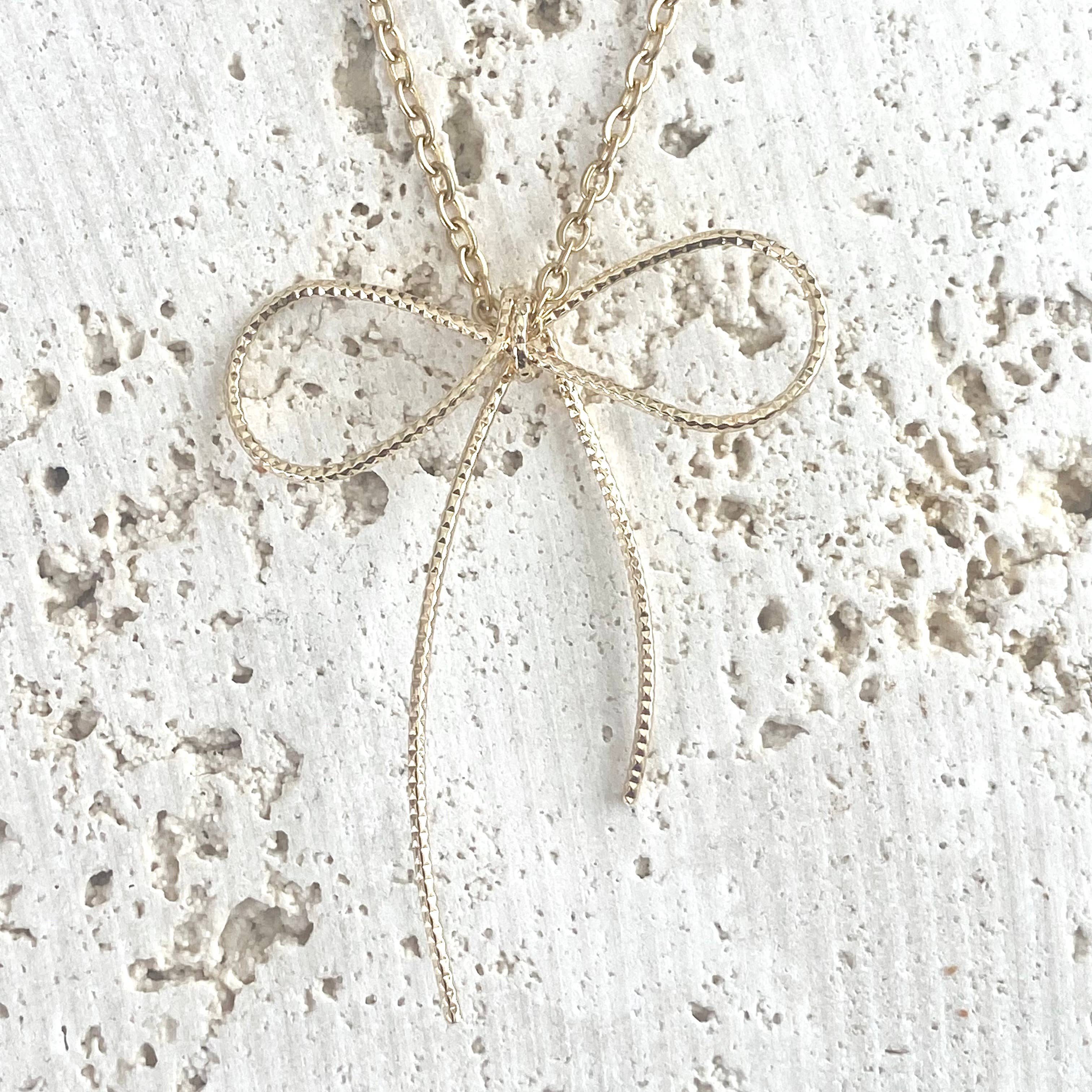 Handmade bow necklace ribbon jewelry salon boutique