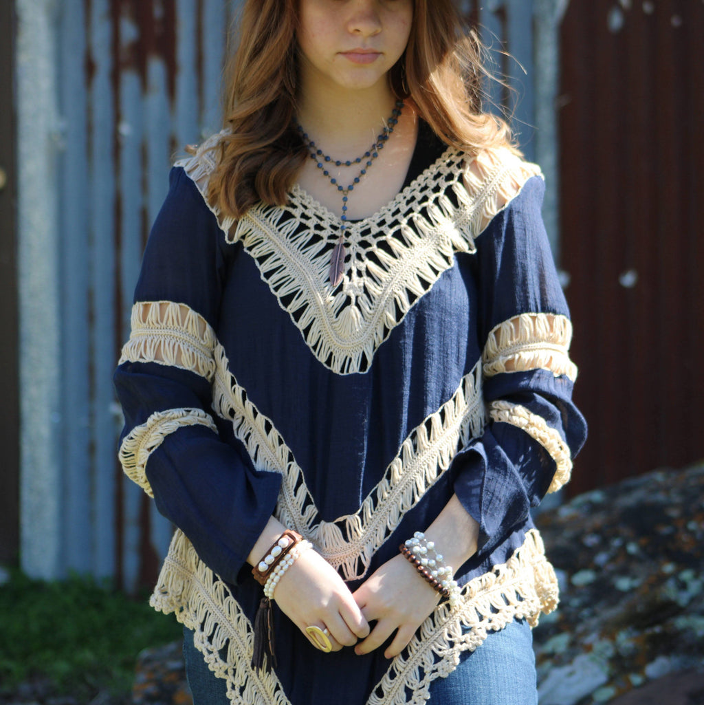 Double Strand Genuine Pearl Bracelet with Copper Feather