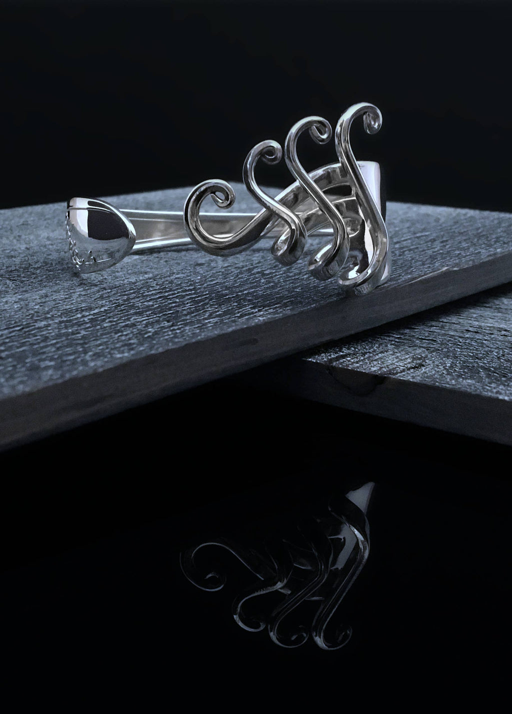 Unique Silver Fork Bracelet Size Large