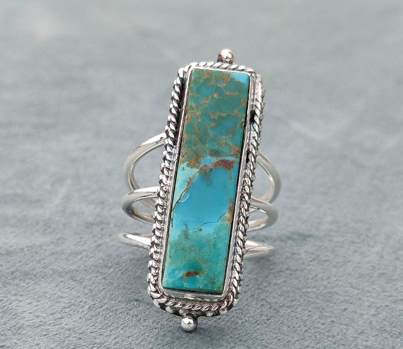 Boho Turquoise & .925 Sterling Statement Ring