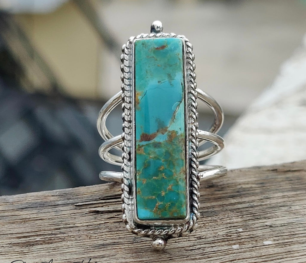 Boho Turquoise & .925 Sterling Statement Ring