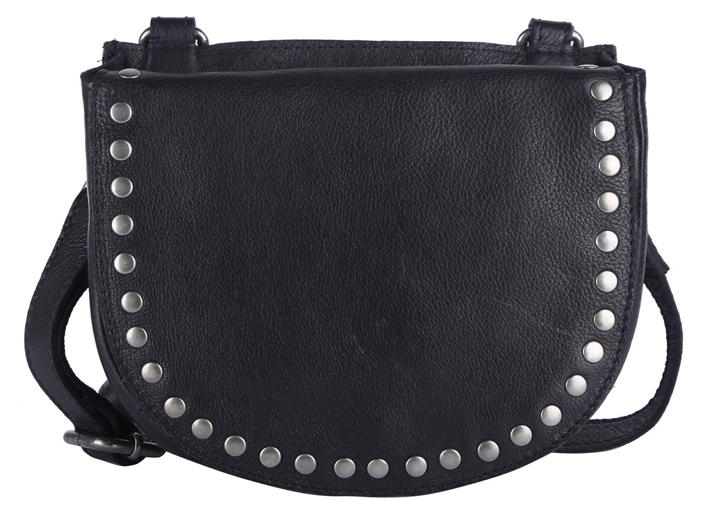 Janna Handcrafted Leather Crossbody Bags: Black