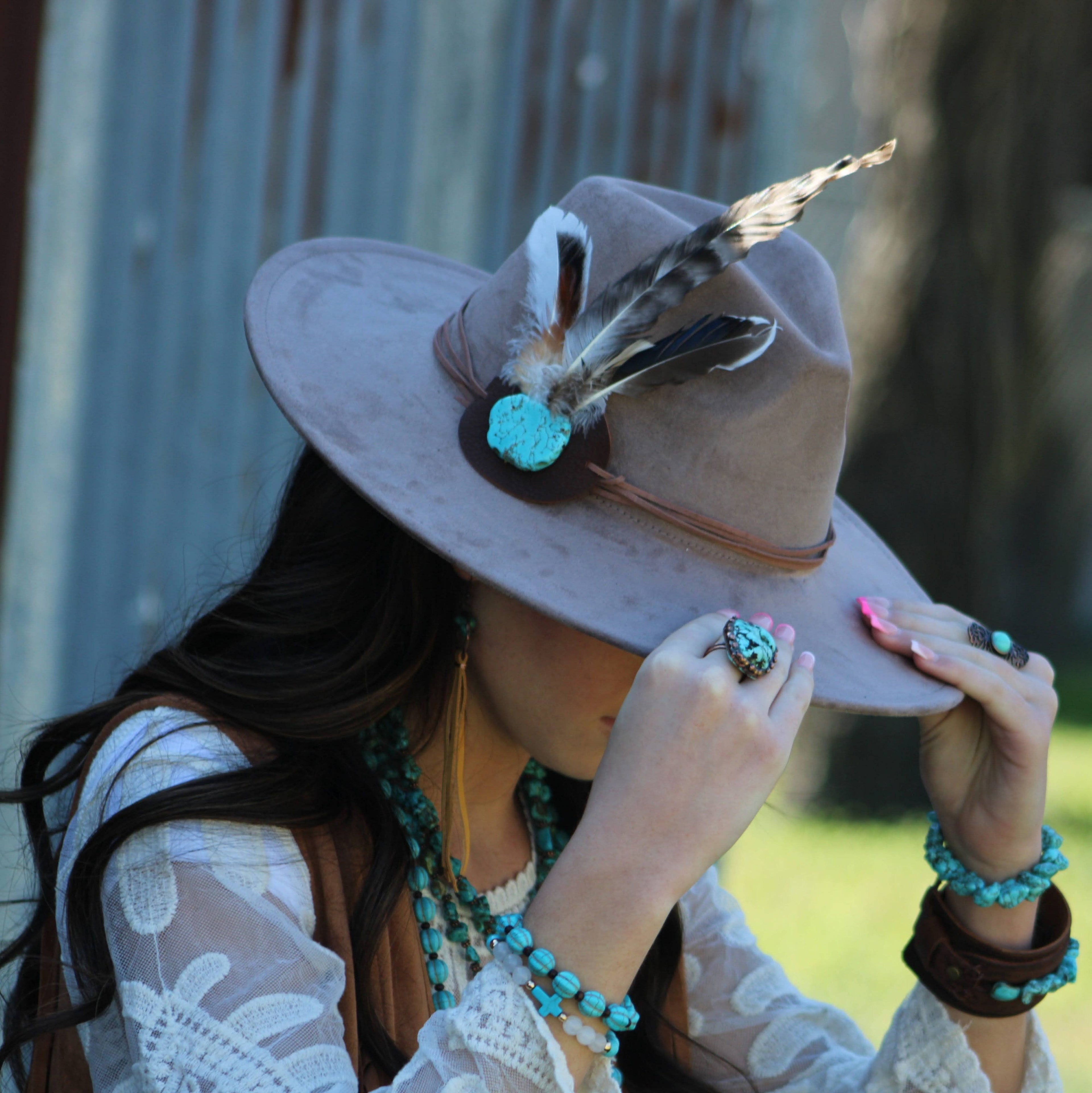 Blue Turquoise Ring set in Antique Copper 012w: Blue
