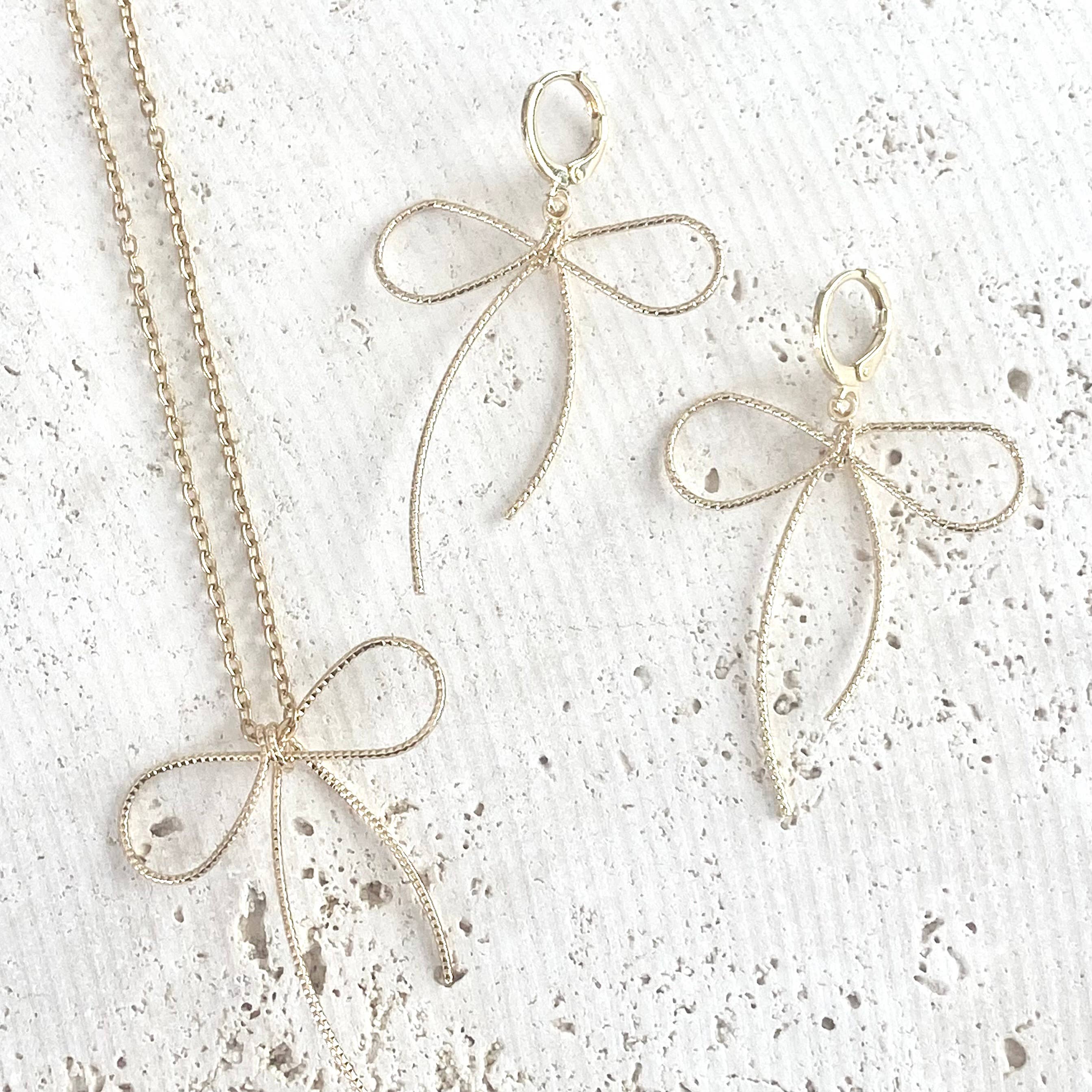 Handmade bow necklace ribbon jewelry salon boutique