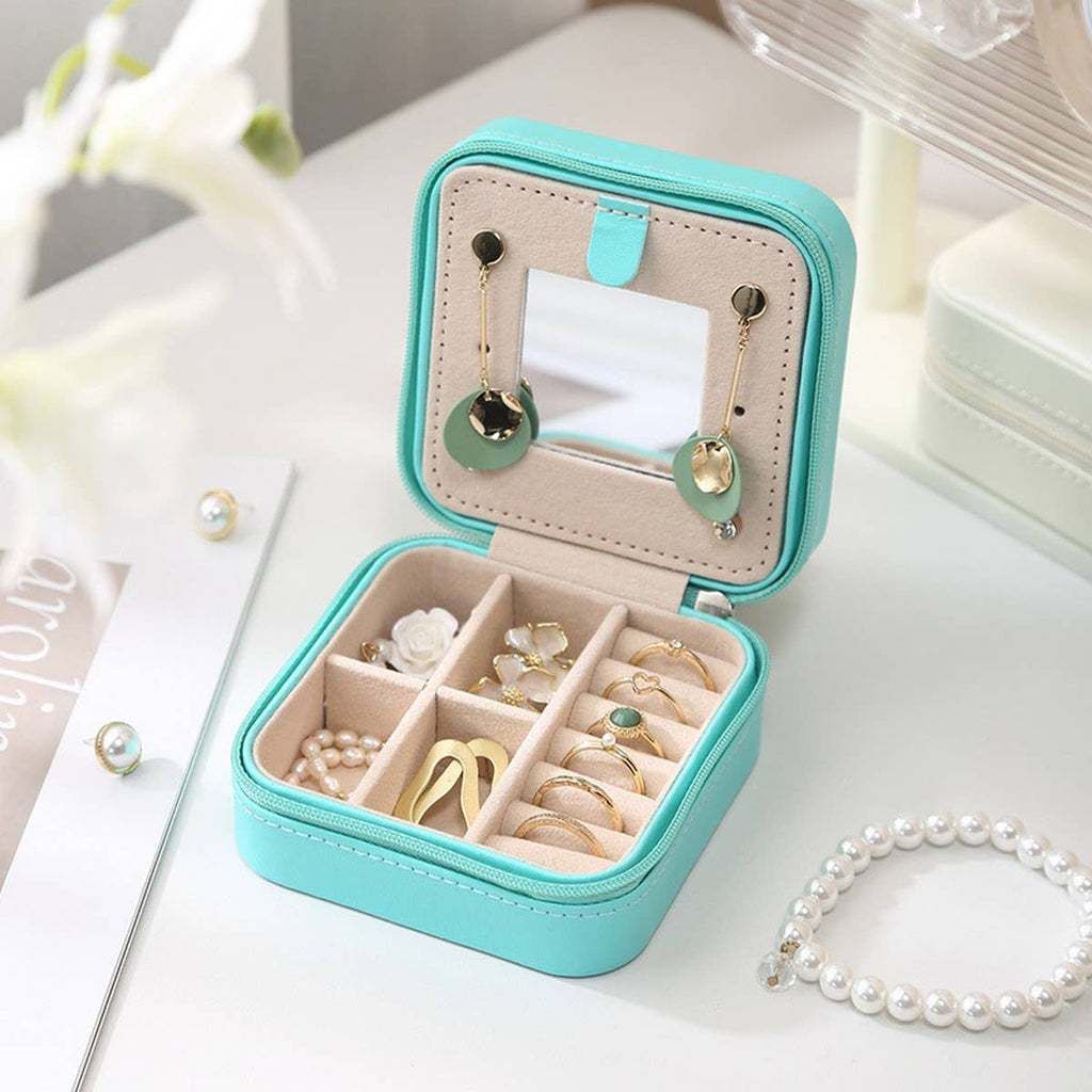 PORTABLE MIRROR JEWELRY STORAGE BOX